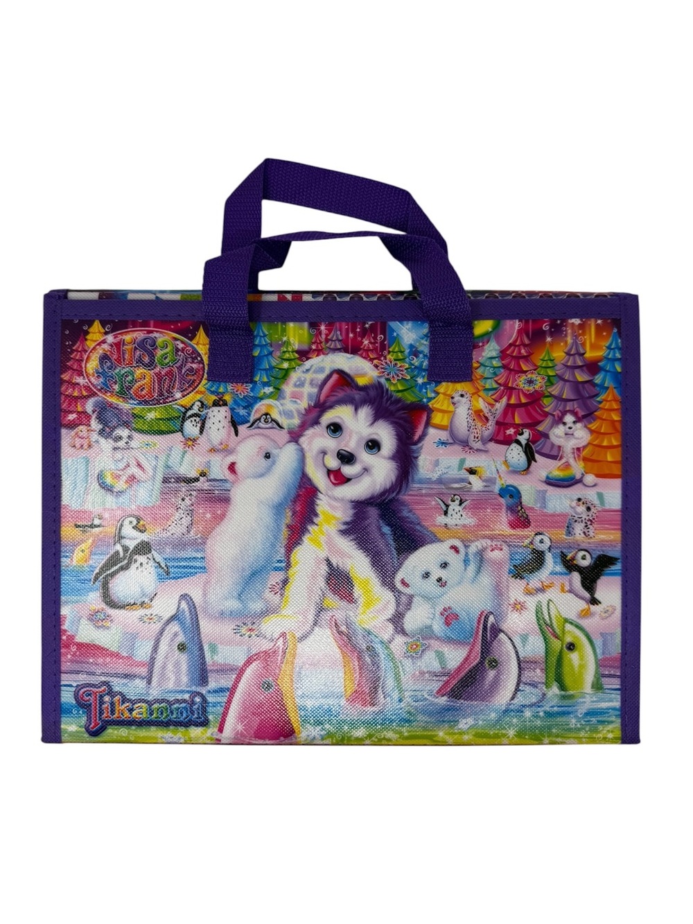 Lisa Frank Tikanni Husky Trifold Portfolio Carrying Case w/ Coloring Book
